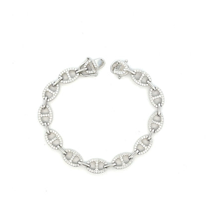 MB-36 *（Moissanite Silver Bracelet 7.0 inch)