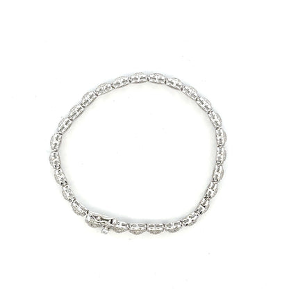MB-40 *（Moissanite Silver Bracelet 7.0 inch)