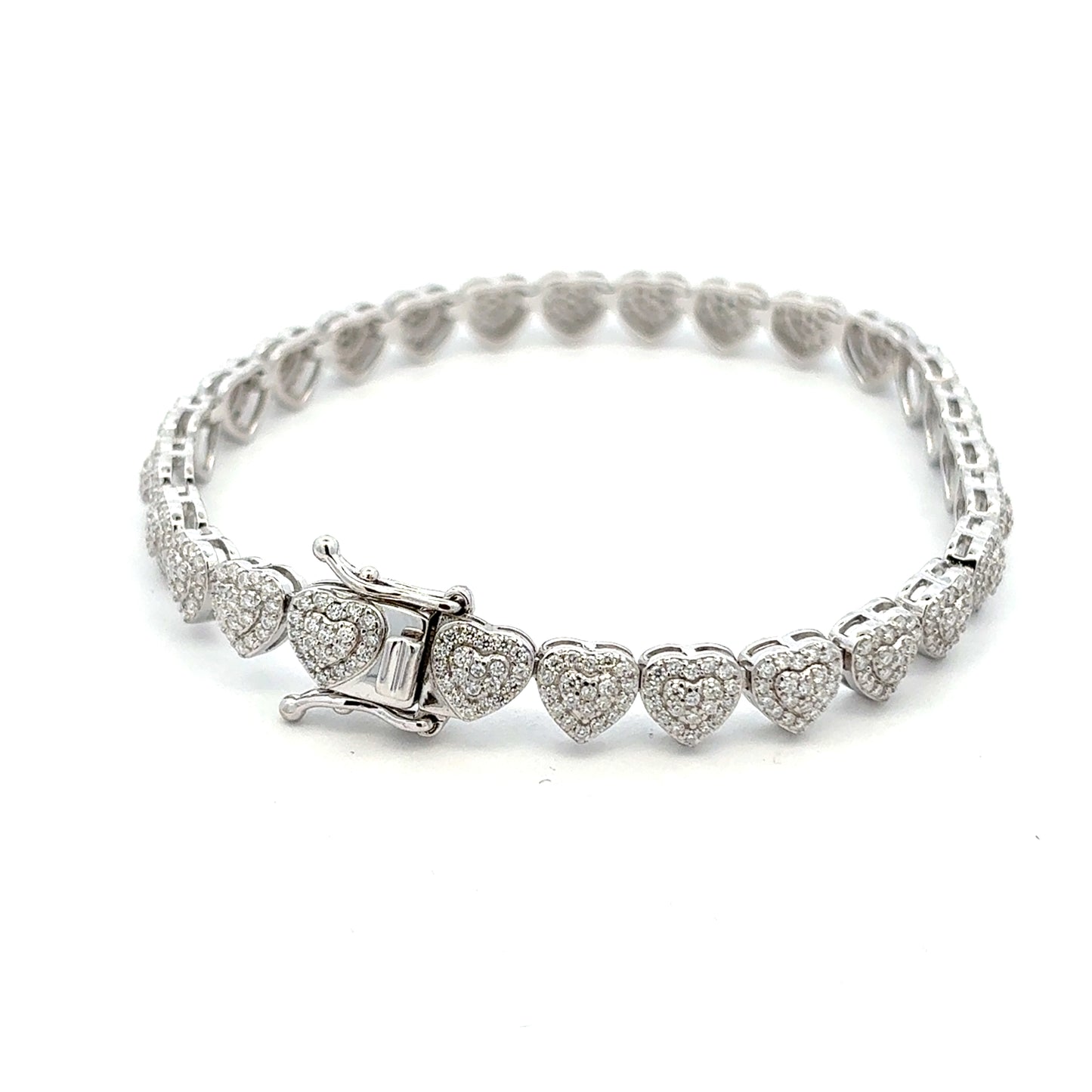 MB-40 *（Moissanite Silver Bracelet 7.0 inch)