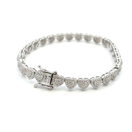MB-40 *（Moissanite Silver Bracelet 7.0 inch)