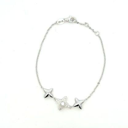 MB-41  *(Moissanite Silver Bracelet 7.5 inch)