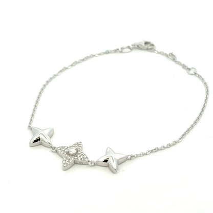 MB-41  *(Moissanite Silver Bracelet 7.5 inch)
