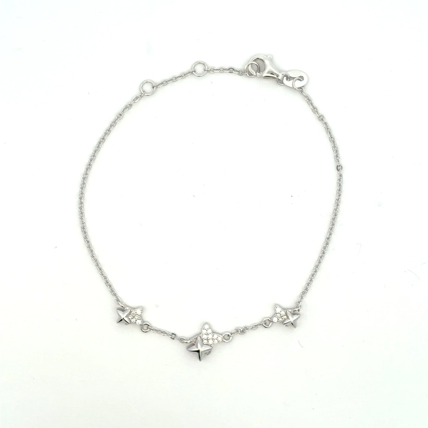 MB-43 * (Moissanite Silver Bracelet 7.5 inch)