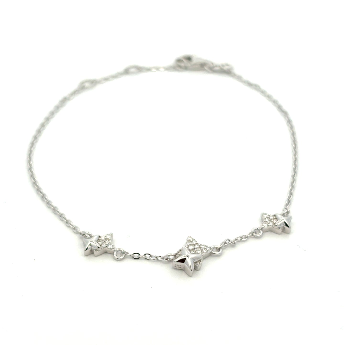 MB-43 * (Moissanite Silver Bracelet 7.5 inch)
