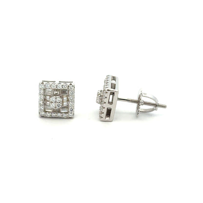 MEM-100 * screw back (Moissanite Stone Earrings)