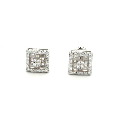 MEM-100 * screw back (Moissanite Stone Earrings)