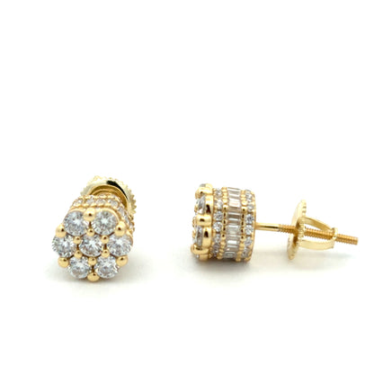 MEM-108 *screw back (Moissanite Stone Earring)