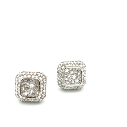 MEM-114 * screw back (Moissanite Stone Earrings)