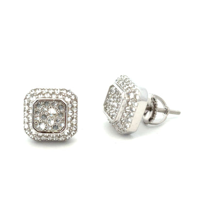 MEM-114 * screw back (Moissanite Stone Earrings)