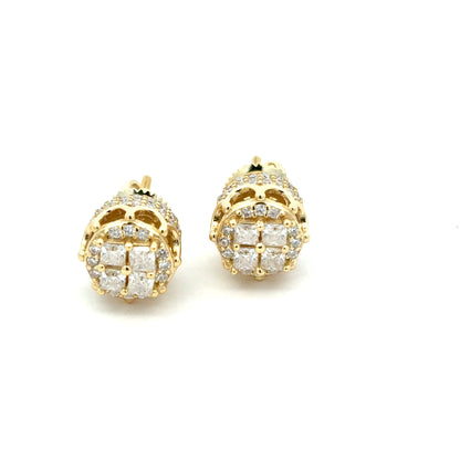 MEM-115 * screw back (Moissanite Stone Earrings)