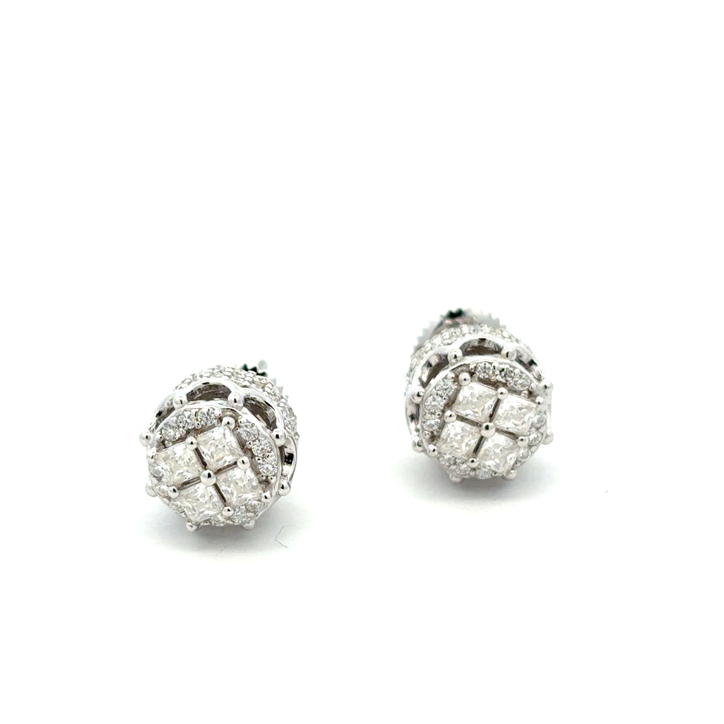 MEM-115 * screw back (Moissanite Stone Earrings)