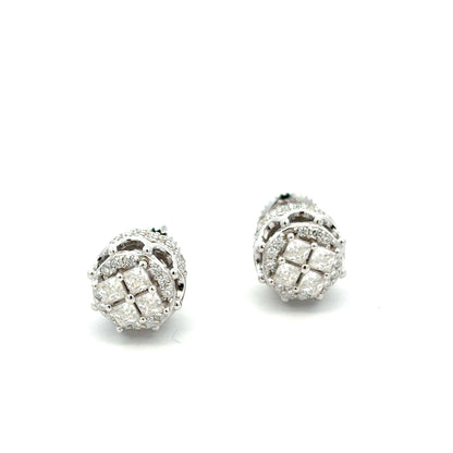 MEM-115 * screw back (Moissanite Stone Earrings)