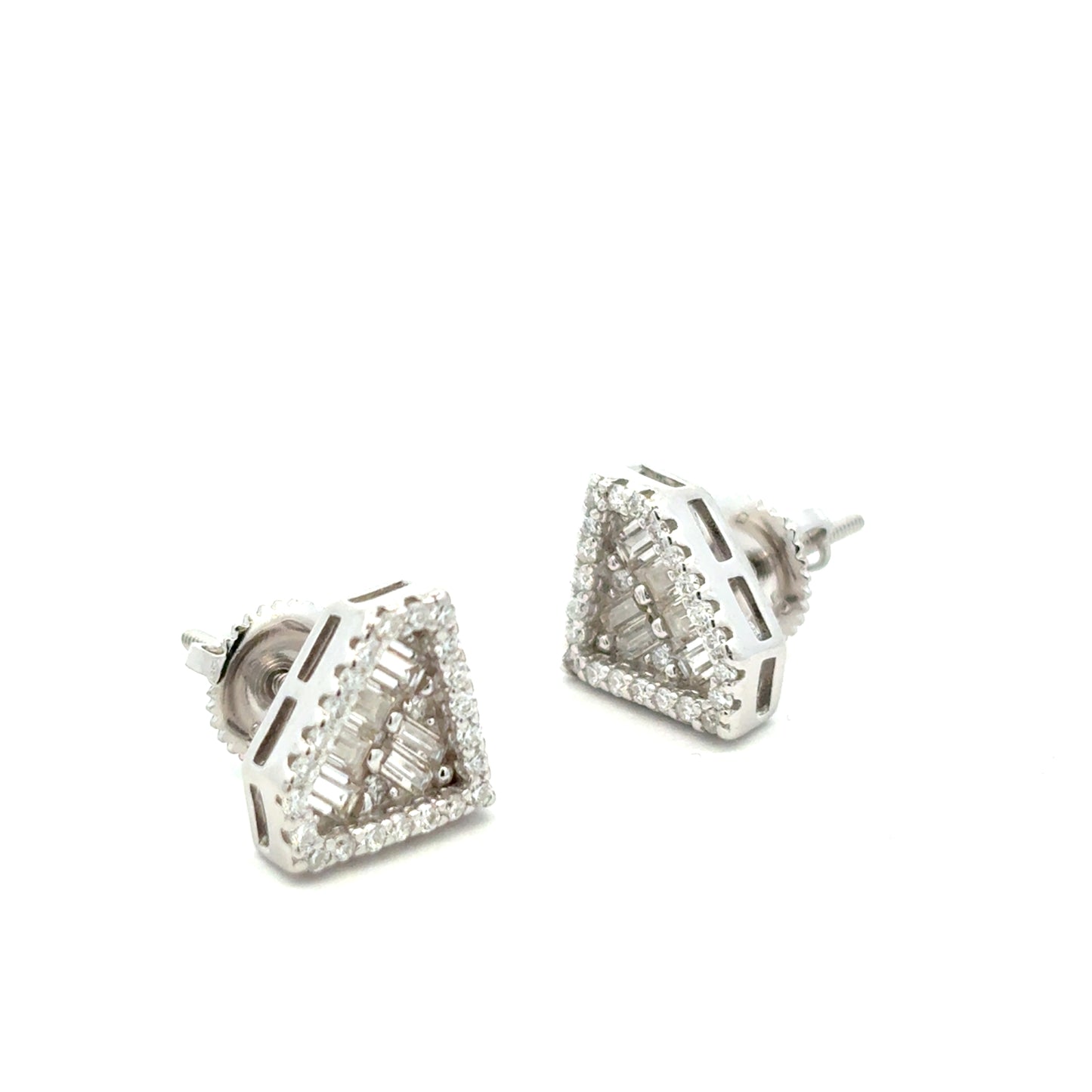 MEM-116 * screw back (Moissanite Stone Earrings)