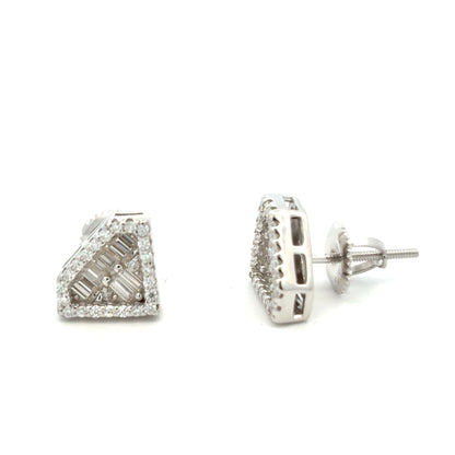 MEM-116 * screw back (Moissanite Stone Earrings)