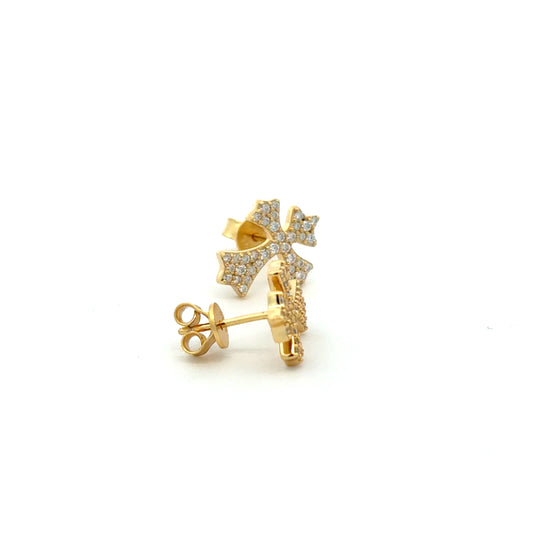 MEM-89 (Moissanite Stone Cross Earring)