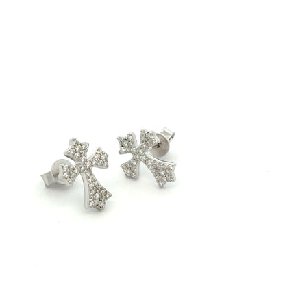 MEM-89 (Moissanite Stone Cross Earring)