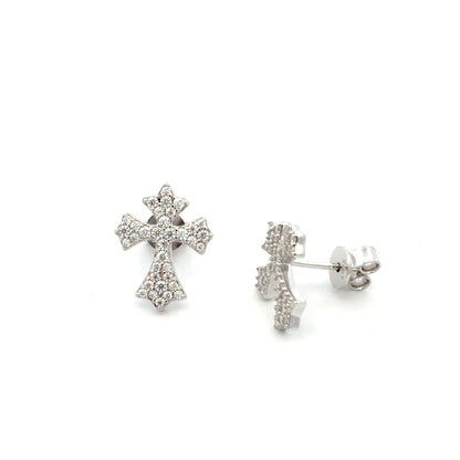 MEM-89 (Moissanite Stone Cross Earring)