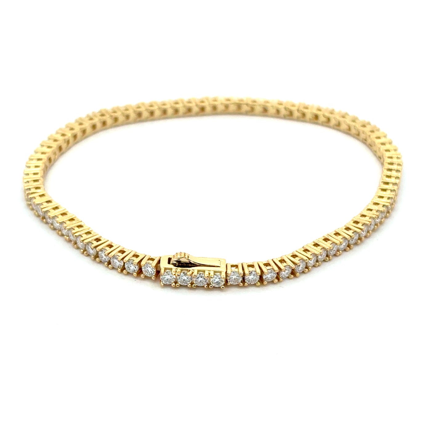 MNB-08-S  2mm Tennis Moissanite Silver Bracelet-NET/FINAL PRICE