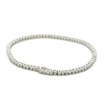 MNB-08-S  2mm Tennis Moissanite Silver Bracelet-NET/FINAL PRICE