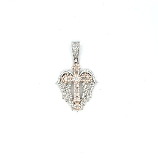 MPM-16 (Colgante de piedra cruzada de plata con moissanita)
