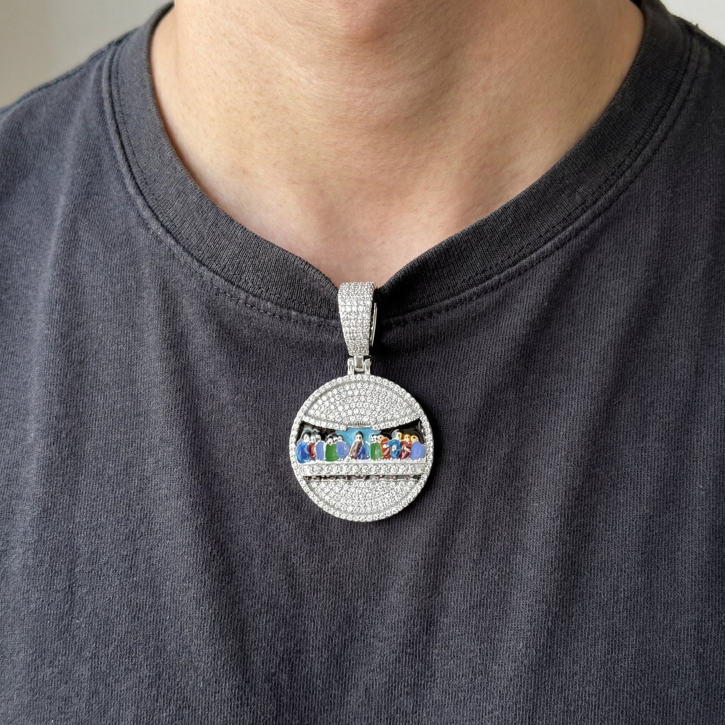 MPM-16 (Colgante de piedra cruzada de plata con moissanita)