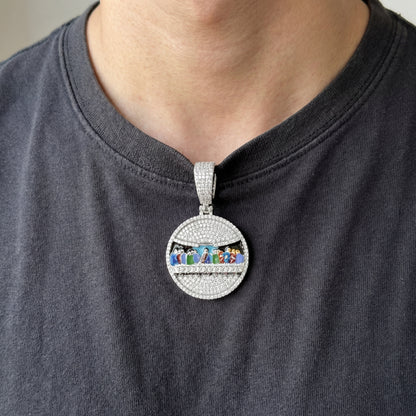 MPM-16 (Colgante de piedra cruzada de plata con moissanita)