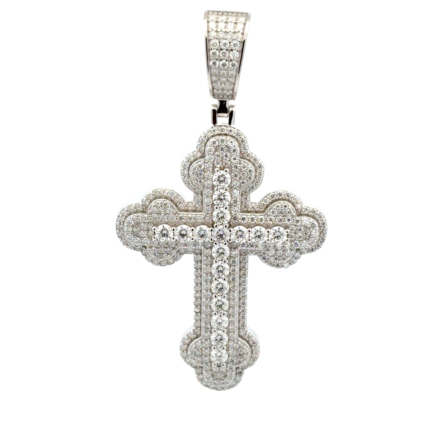 MPM-16 (Colgante de piedra cruzada de plata con moissanita)