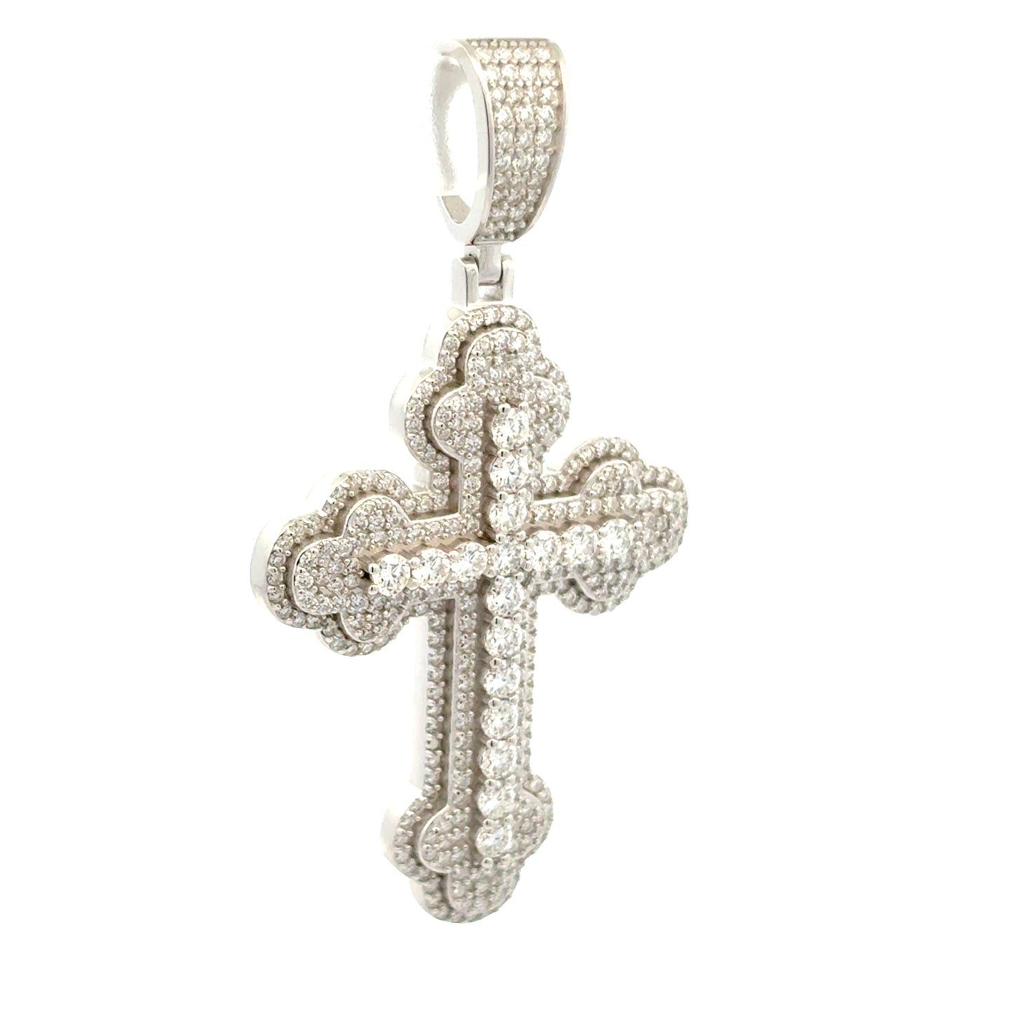 MPM-16 (Colgante de piedra cruzada de plata con moissanita)