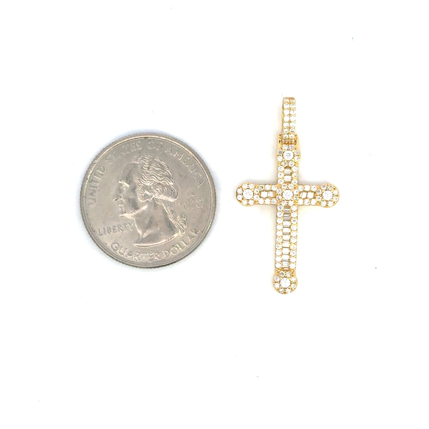 MPM-16 (Colgante de piedra cruzada de plata con moissanita)