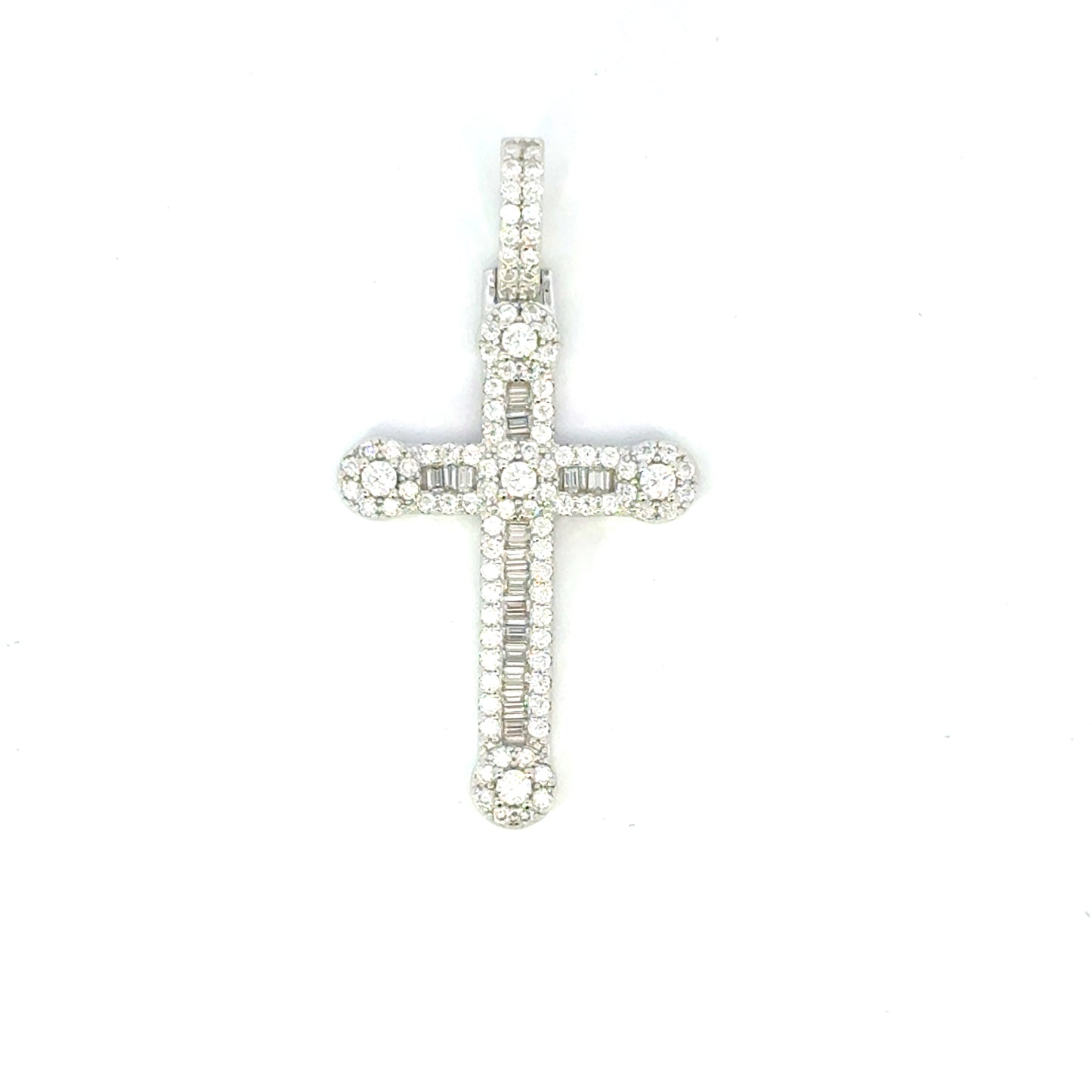 MPM-16 (Colgante de piedra cruzada de plata con moissanita)