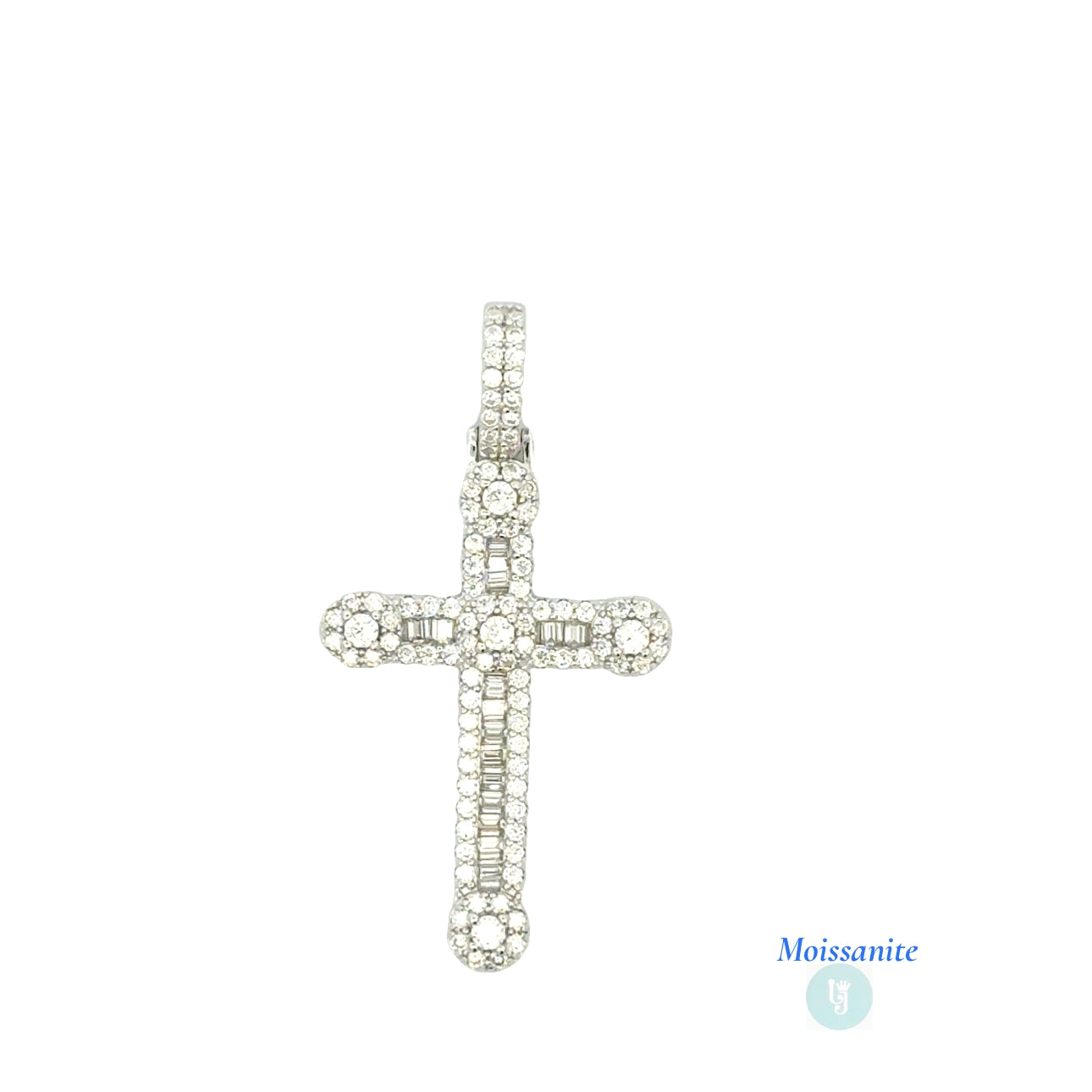 MPM-16 (Colgante de piedra cruzada de plata con moissanita)
