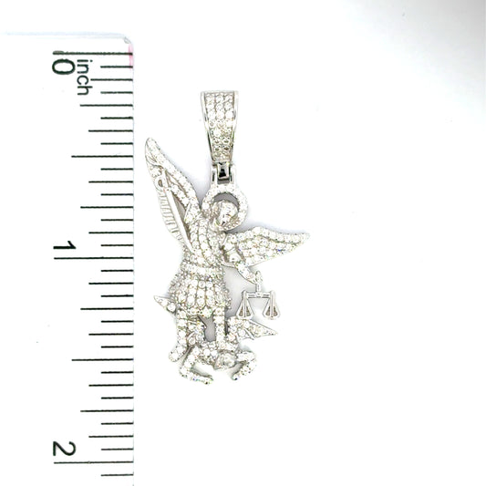 MPM-30 (Moissanite Silver St. Michael Pendant)