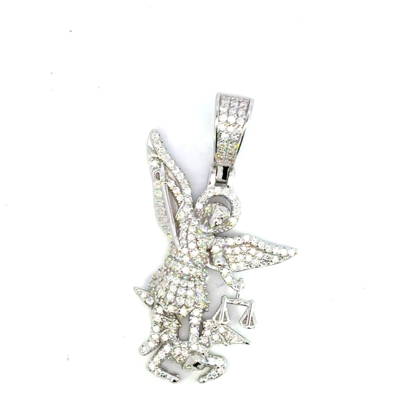 MPM-16 (Colgante de piedra cruzada de plata con moissanita)