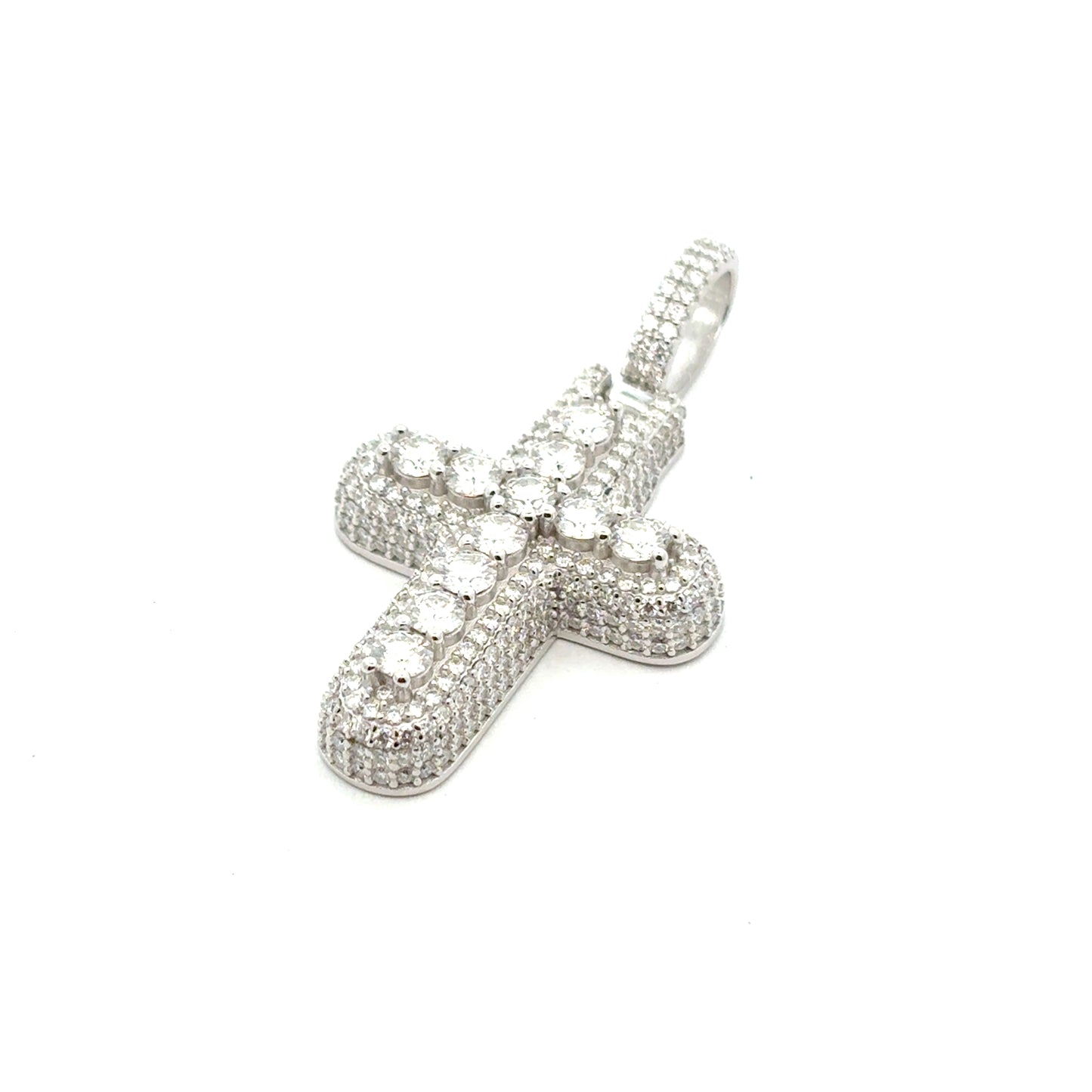 MPM-16 (Colgante de piedra cruzada de plata con moissanita)