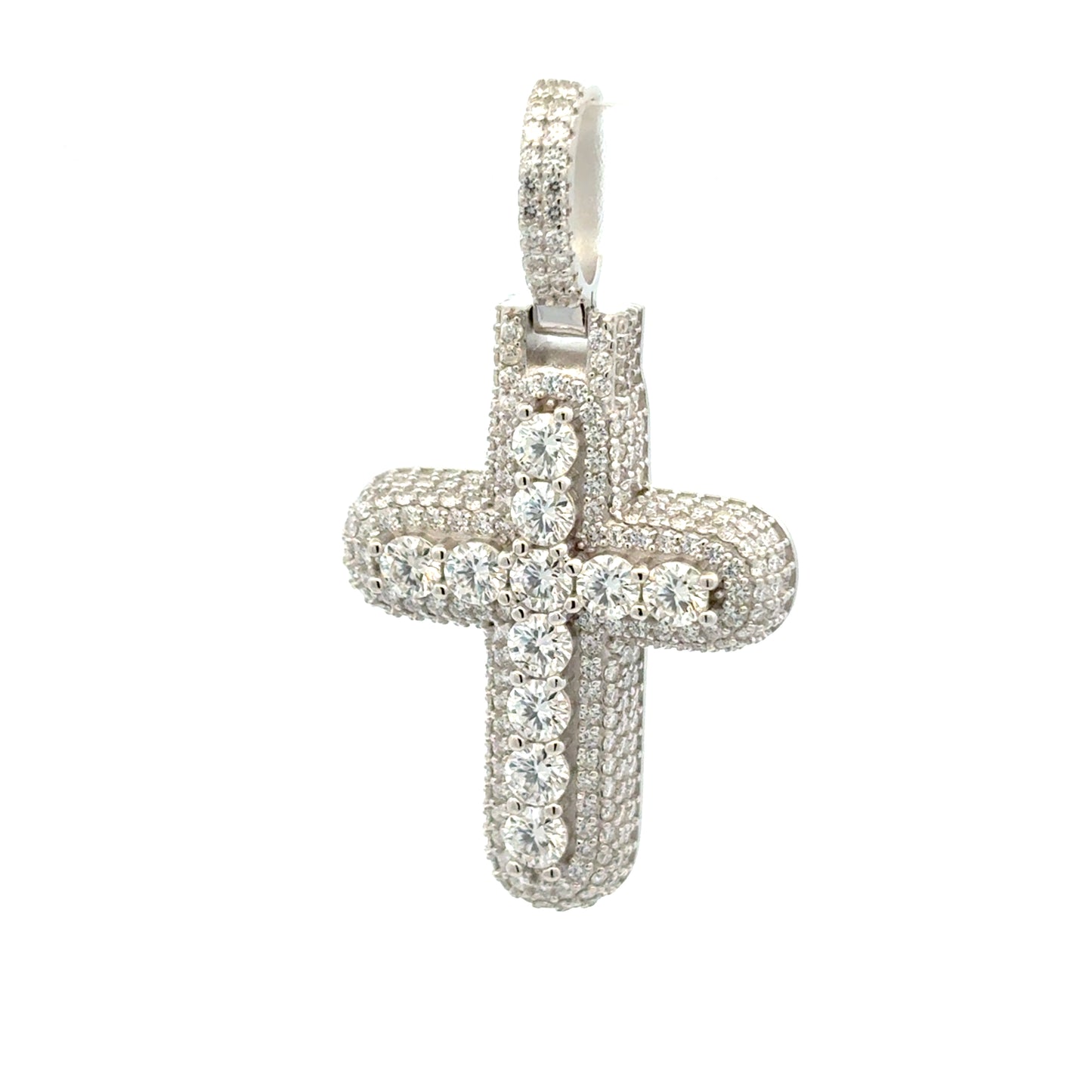 MPM-16 (Colgante de piedra cruzada de plata con moissanita)