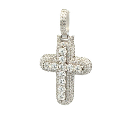 MPM-16 (Colgante de piedra cruzada de plata con moissanita)
