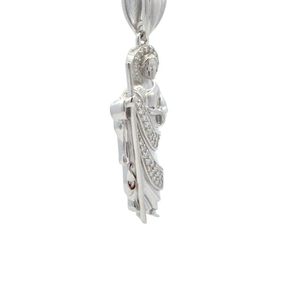 MPM-16 (Colgante de piedra cruzada de plata con moissanita)