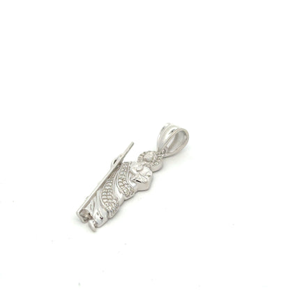 MPM-16 (Colgante de piedra cruzada de plata con moissanita)