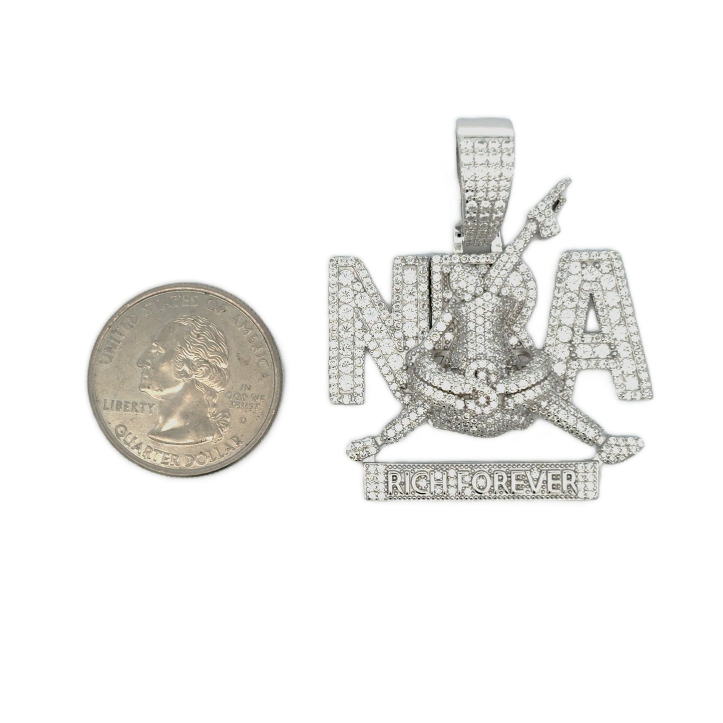 MPM-16 (Colgante de piedra cruzada de plata con moissanita)
