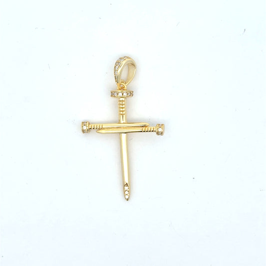 MPM-50 (Moissanite Silver Nail Cross Pendant)