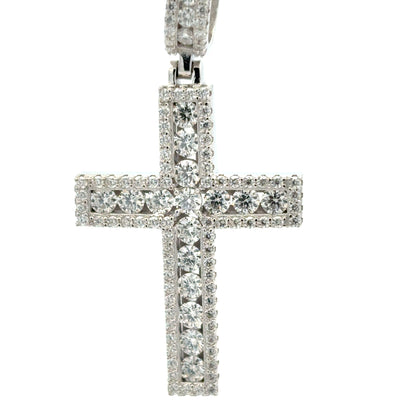 MP-51 (Moissanite Silver Cross Pendant)