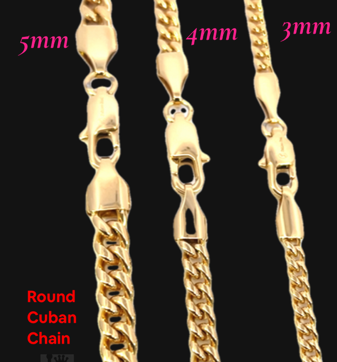 Cadena cubana redonda de acero inoxidable de Miami