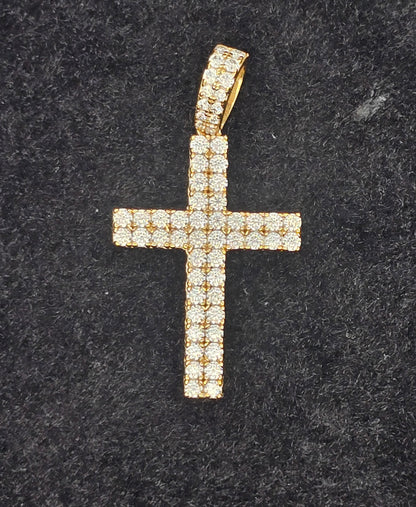 MPM-15 (Colgante de piedra en forma de cruz de plata con moissanita)