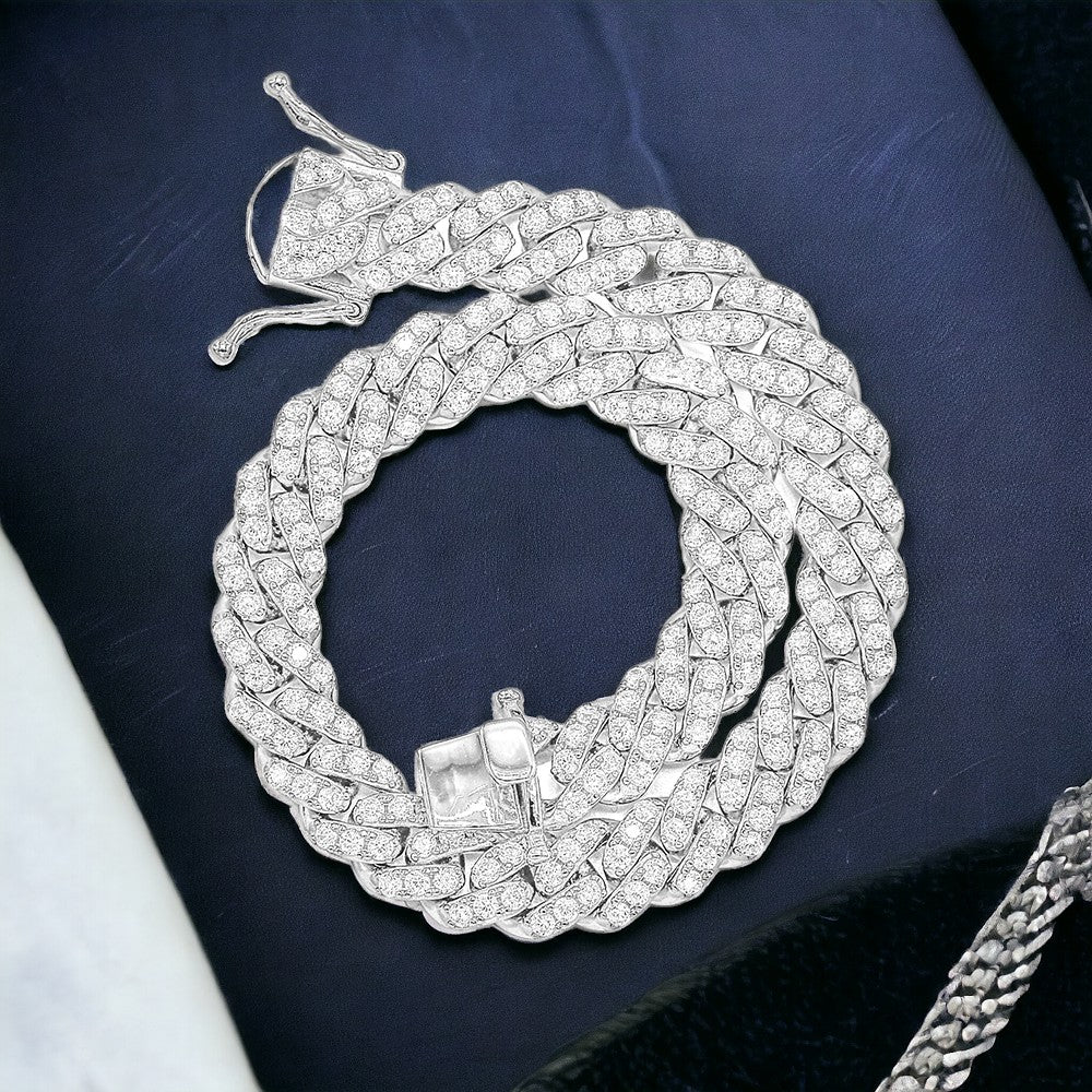 STNB-03 Silver Cuban Chain 8mm 7" 7.5" 8.0" 18" 20" 22” 24" Net Price