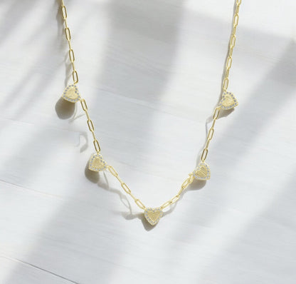 Brushed Hearts Necklace