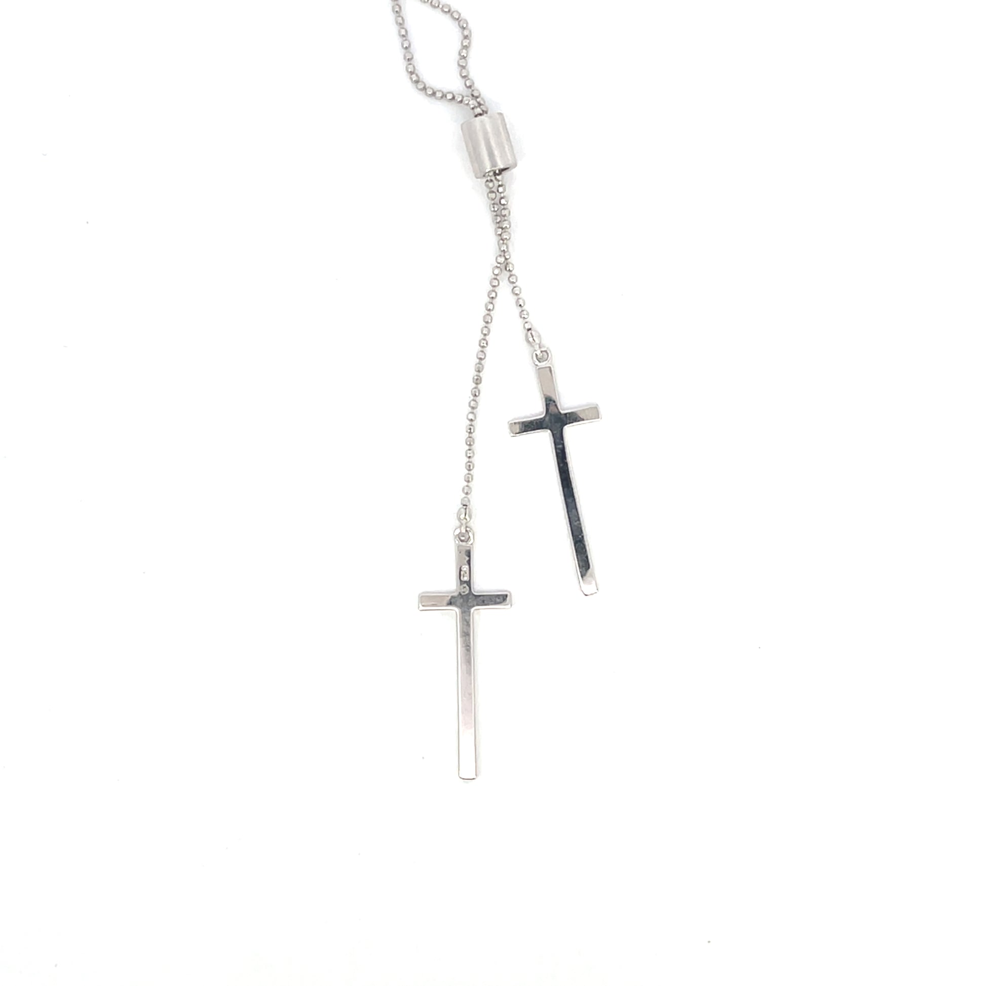 Silver Double Cross Necklace
