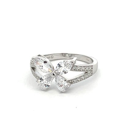 STRW-1189 (Anillo de plata con forma de mariposa y marquesa)