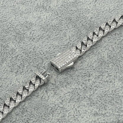 STNB-11 Cadena y pulsera con candado Monaco en plata 925 de 8 mm