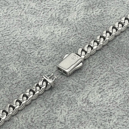 STNB-13 Cadena y pulsera Monaco de plata 925 con piedra de 6 mm, 16", 18", 20", 22", 24", 7", 7,5", 8"