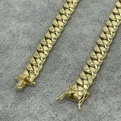 STNB-10 925 Silver Plain Cuban Chain 10mm 18" 20" 22" 24" 7" 7.5" 8"